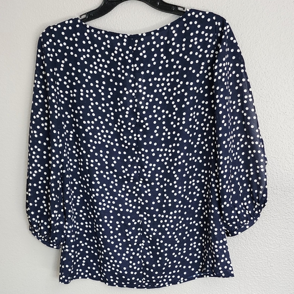 Banana Republic Factory Dot Print Split Sleeve Blouse/ XS - Picture 4 of 14
